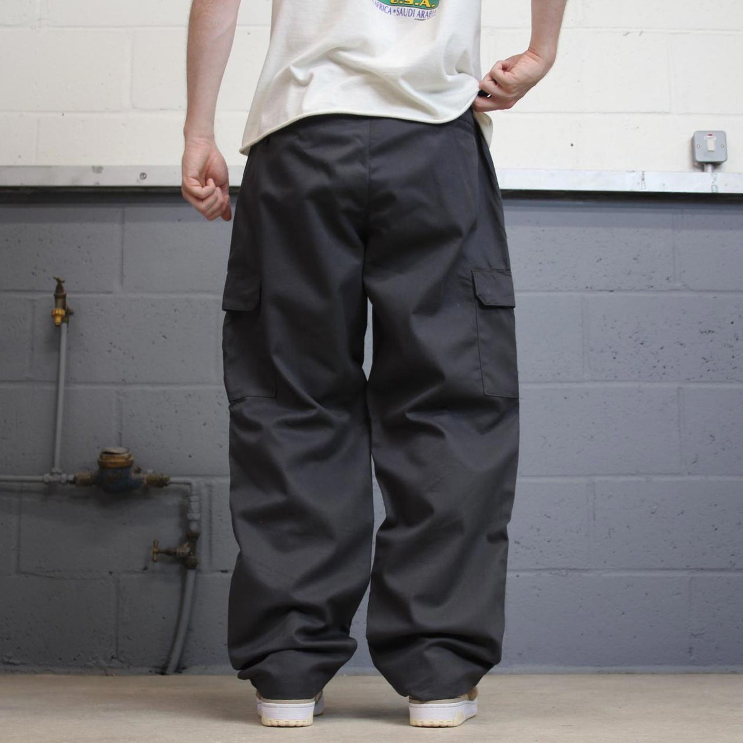 Vintage baggy Red Kap cargo trousers W36L32 wide leg chino style skater pants