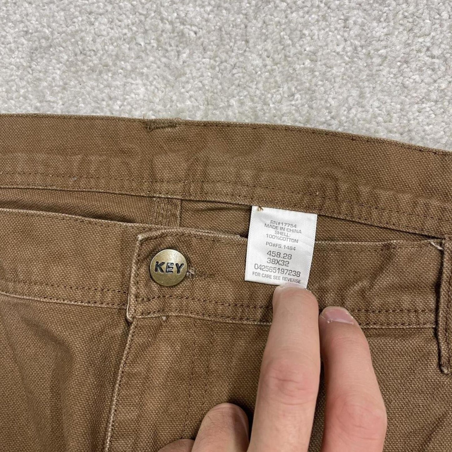 Carpenter shorts canvas y2k tan brown Key skater style cargo work shorts