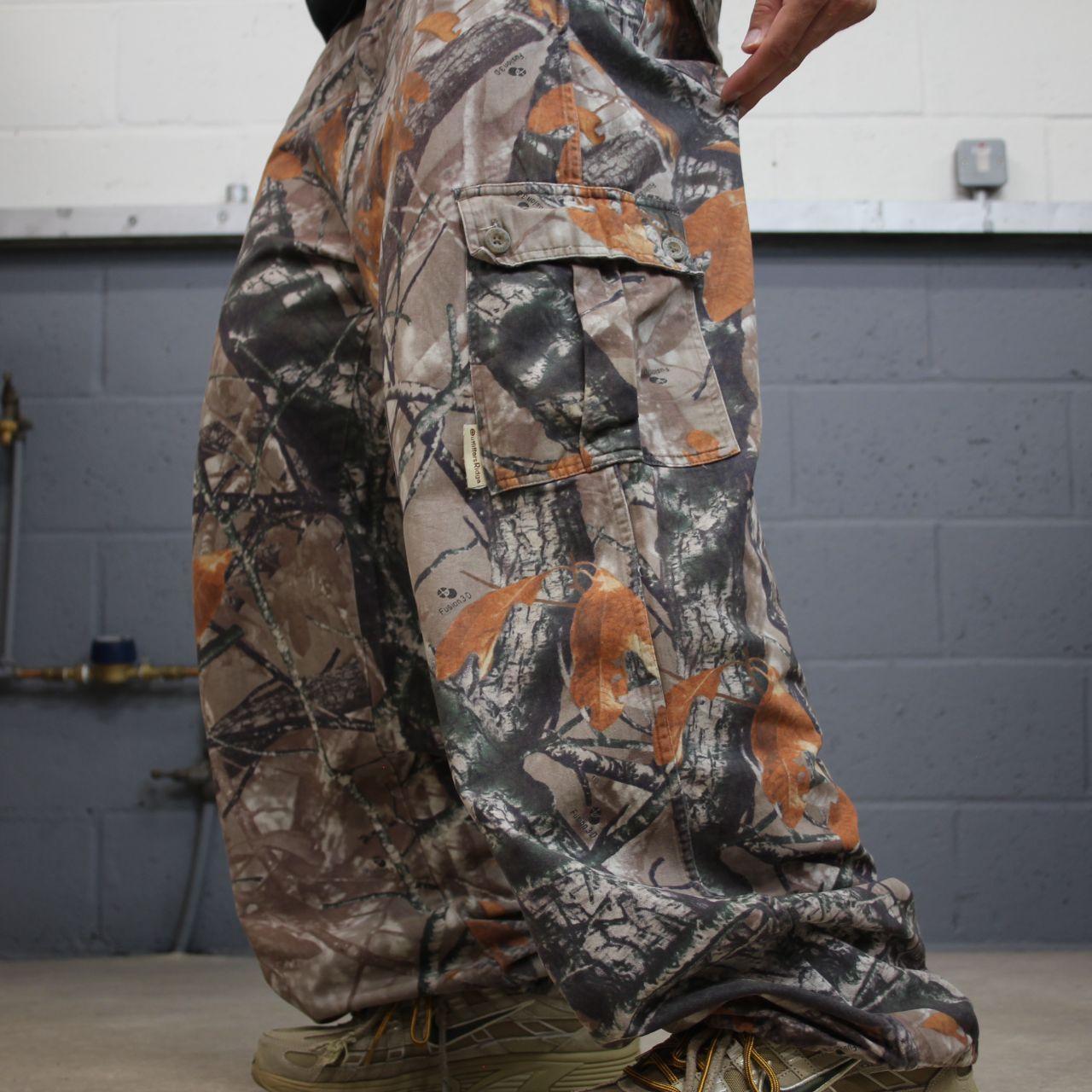 Vintage baggy camo cargo pants khaki Loose Outfitters Ridge camouflage Y2K hunting style trousers