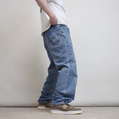 Baggy Levis 550 jeans W36 L30 Blue loose relaxed fit denim trousers red tab logo