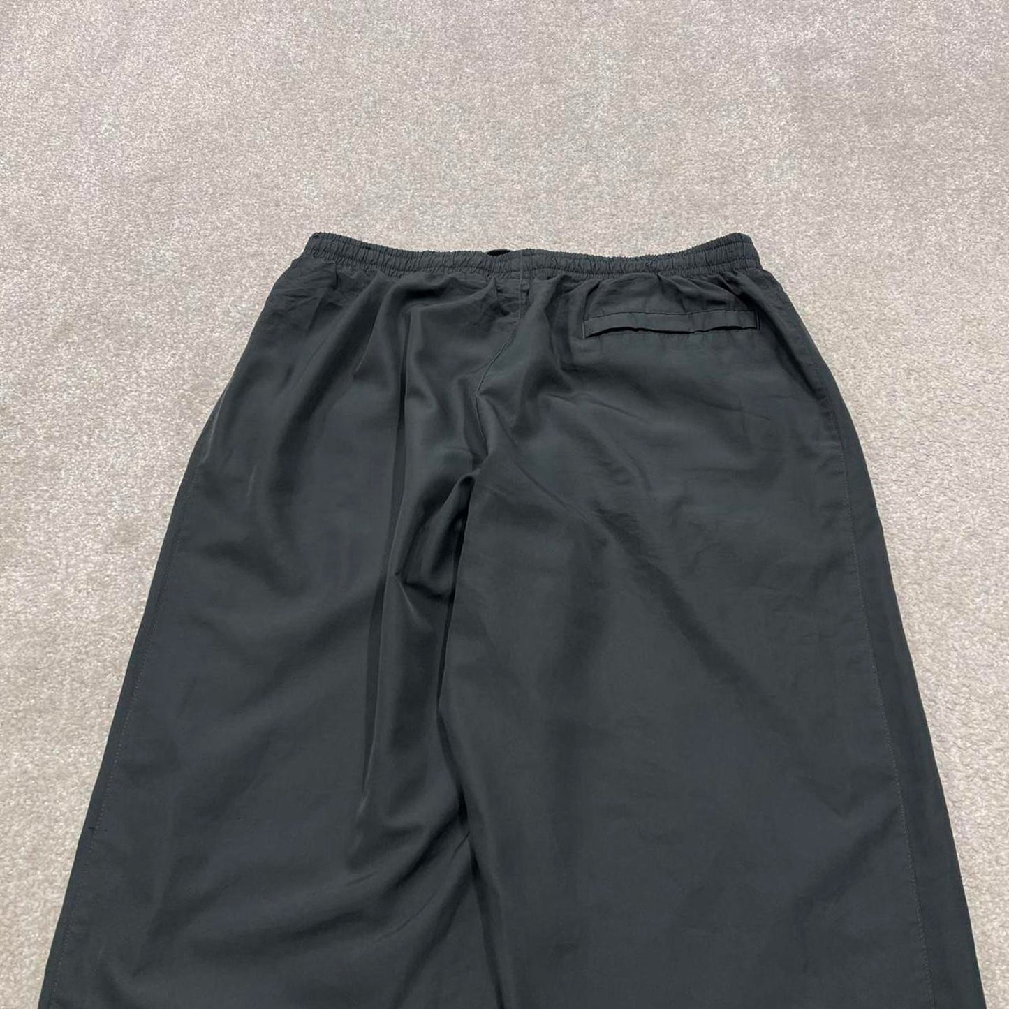 Y2k Nike tracksuit bottoms charcoal grey Loose mesh lined embroidered track pants