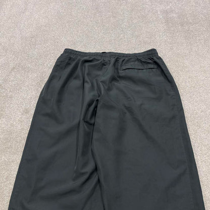 Y2k Nike tracksuit bottoms charcoal grey Loose mesh lined embroidered track pants