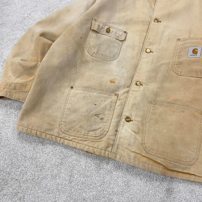 Vintage Carhartt Michigan jacket XXL tan chore canvas worker coat
