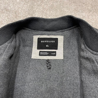 Y2K Quiksilver technical bomber jacket grey Fleece lined windbreaker bomber coat