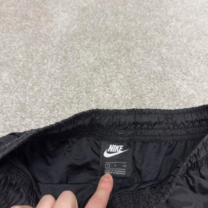Vintage y2k Nike tracksuit bottoms black Soft shell mesh lined embroidered logo track pants