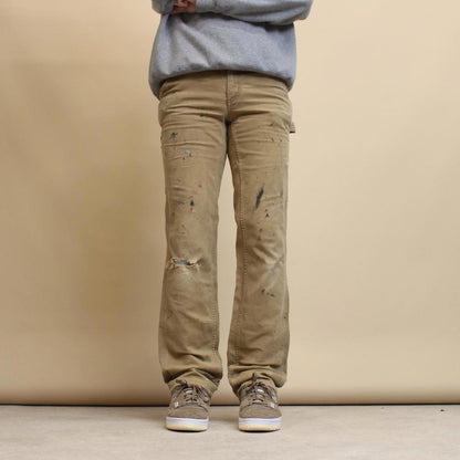 Tan Carhartt carpenter pants size 2 Tall (W29) original fit cargos