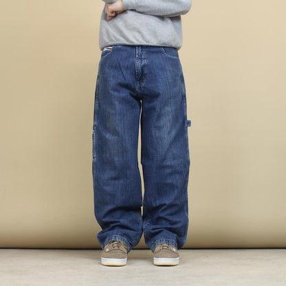 Baggy Paco carpenter jeans W34L31 wide leg denim embroidered y2k skate style pants loose