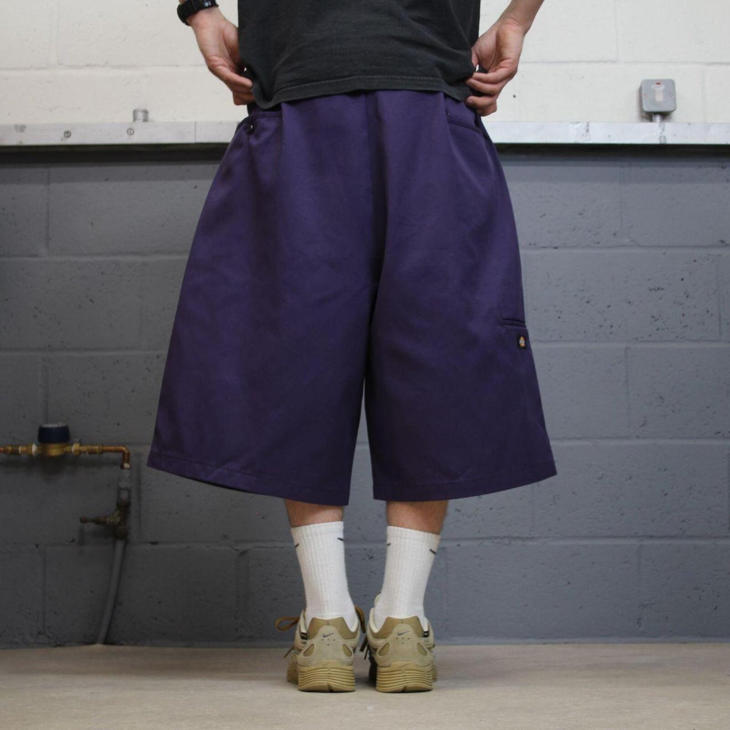 Dickies extra baggy chino shorts carpenter purple Skater / surf style shorts long wide leg festival