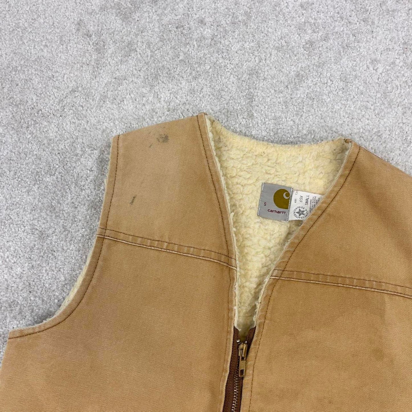 Tan vintage 1985 Carhartt Gilet XS