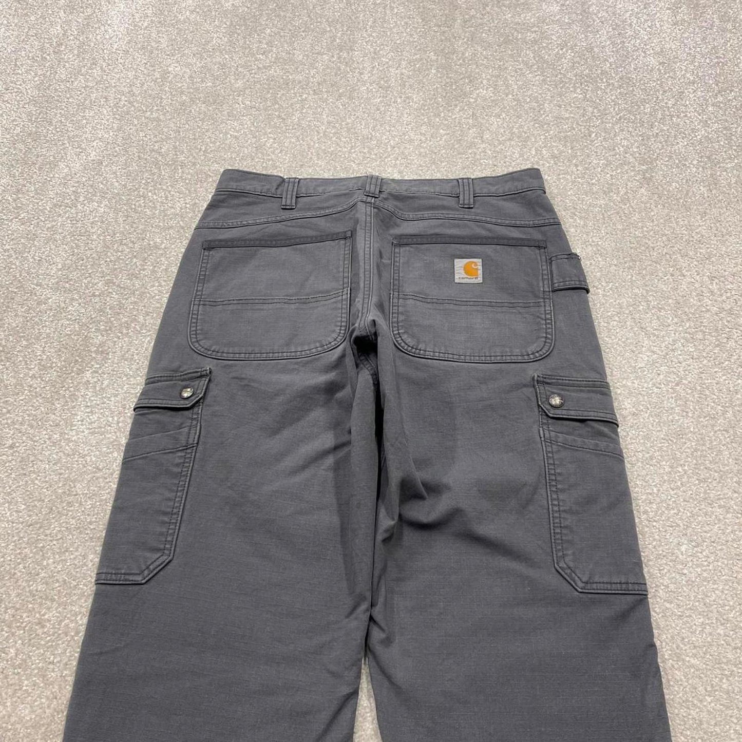 Y2K carhartt cargo pants grey Loose relaxed fit fleece lined skater cargos work pants