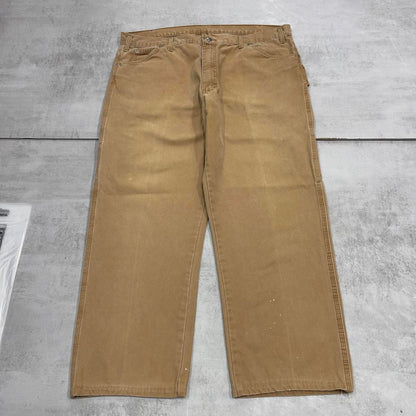 Dickies carpenter jeans W40 L29 Tan wide leg baggy canvas skate pants