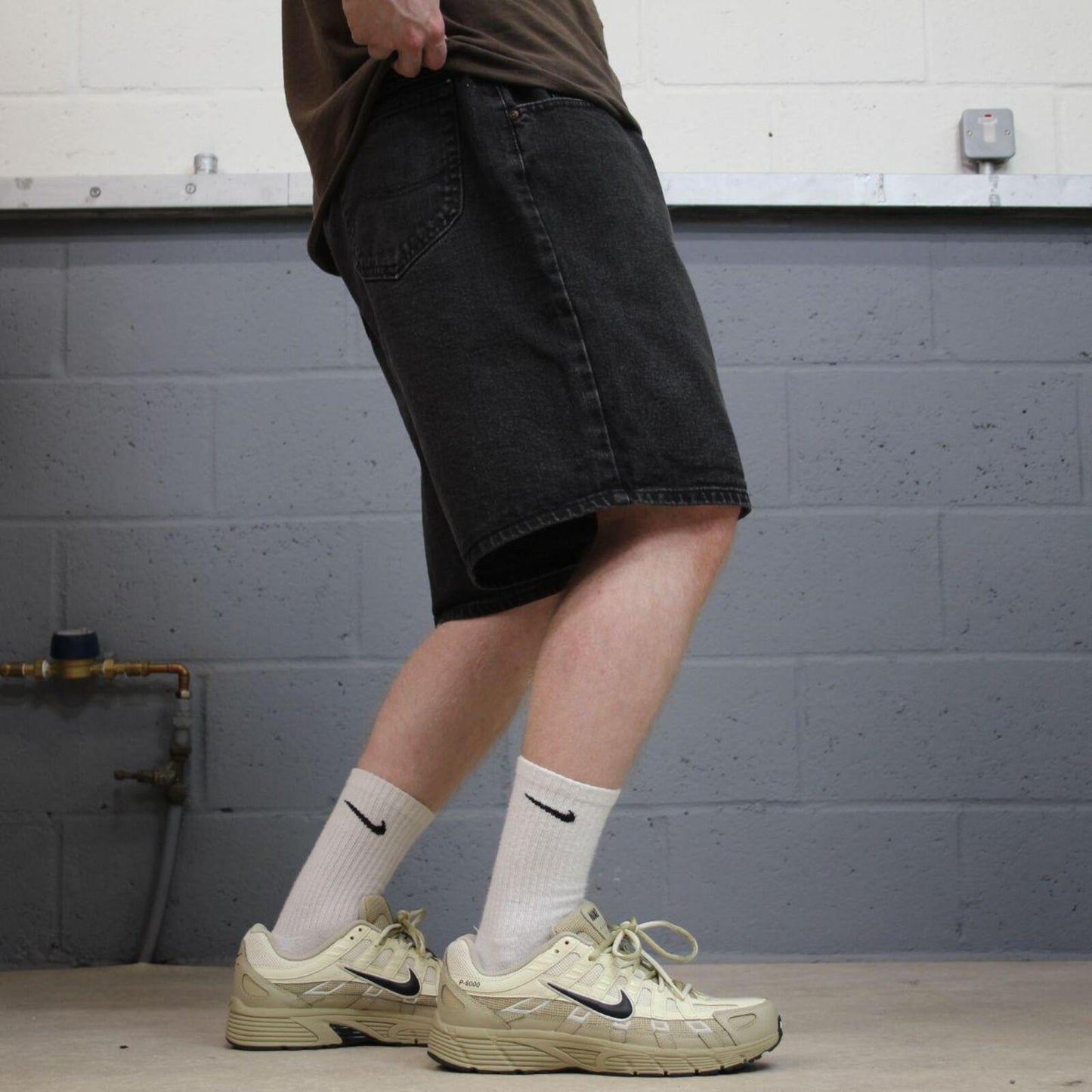 Baggy Lee denim Y2K shorts black Loose denim skate style summer shorts