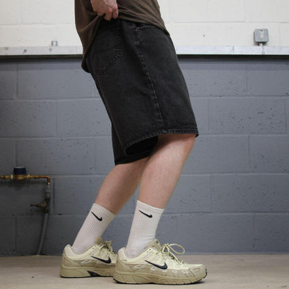 Baggy Lee denim Y2K shorts black Loose denim skate style summer shorts