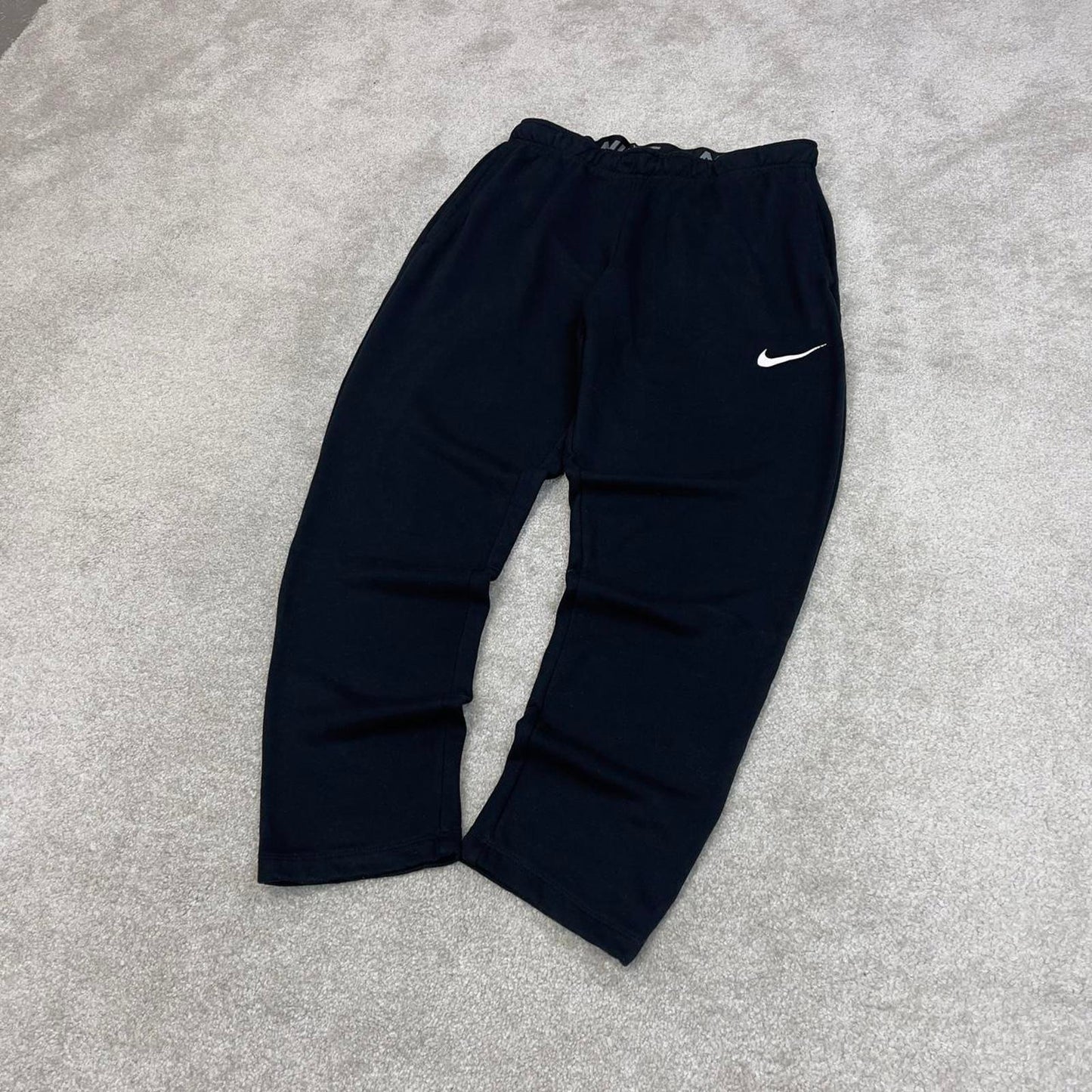 Loose Nike Trackies XL Black y2k 00s style Dri-Fit joggers print swoosh logo