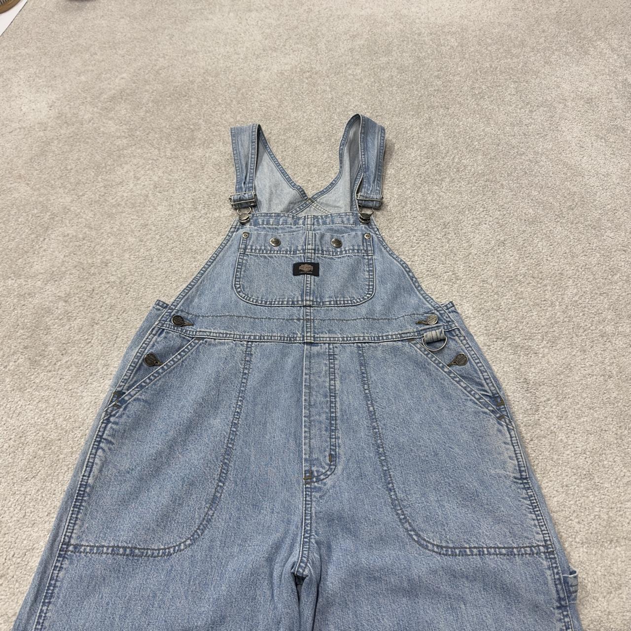 Harley Davidson dungarees denim overalls blue Vintage workwear bib & brace utility