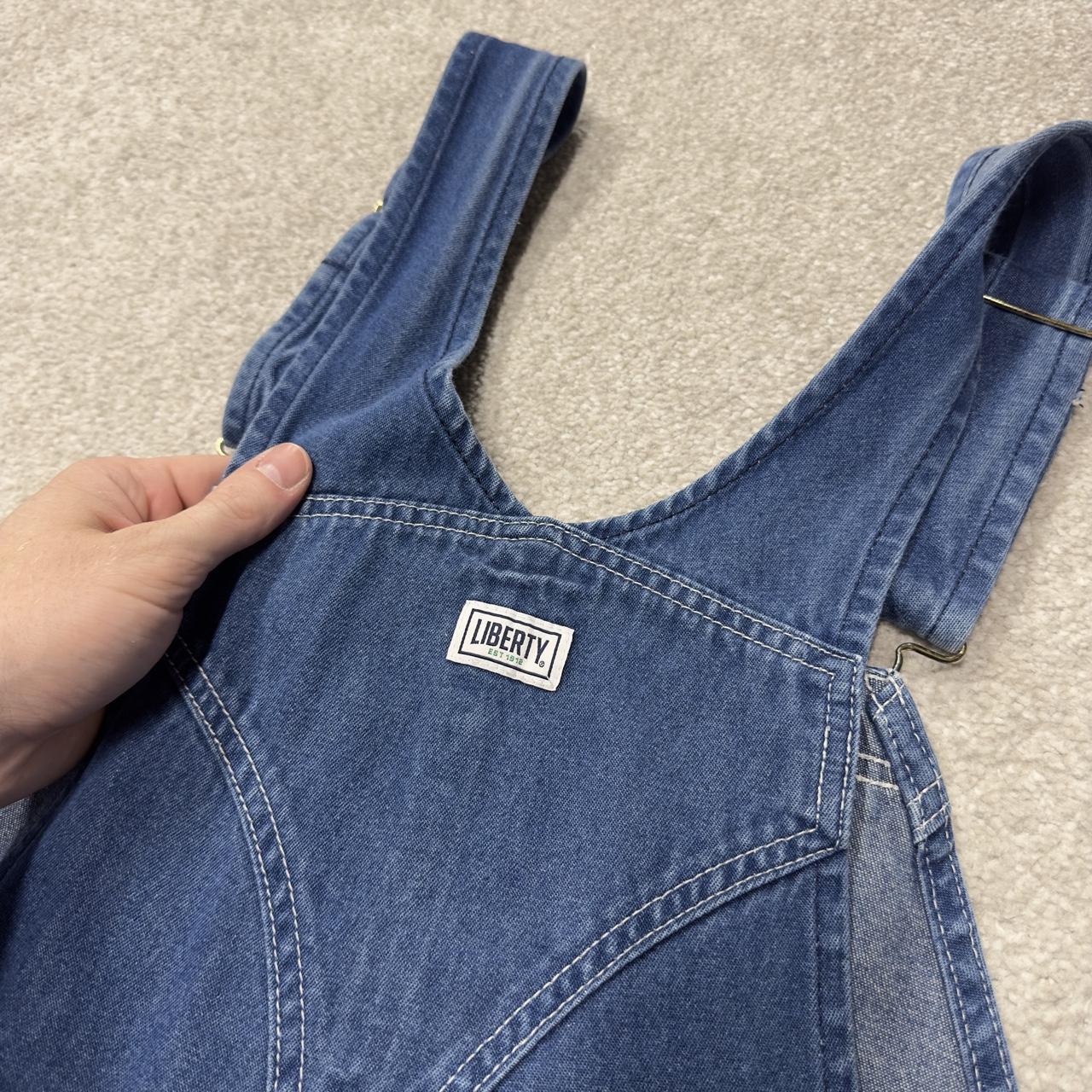 Liberty baggy dungarees denim overalls navy blue Vintage workwear bib & brace utility