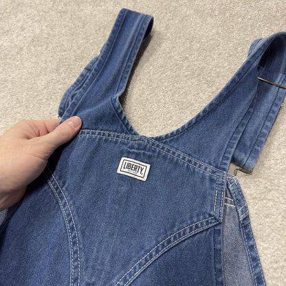 Liberty baggy dungarees denim overalls navy blue Vintage workwear bib & brace utility