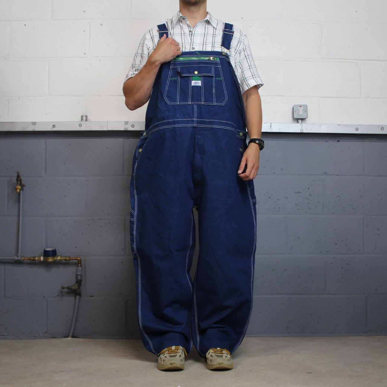 Vintage baggy denim Dungarees loose y2k blue Liberty workwear bib & brace overalls utility
