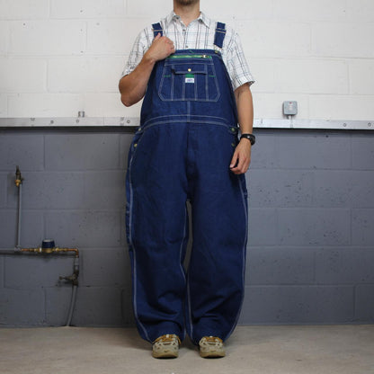 Vintage baggy denim Dungarees loose y2k blue Liberty workwear bib & brace overalls utility