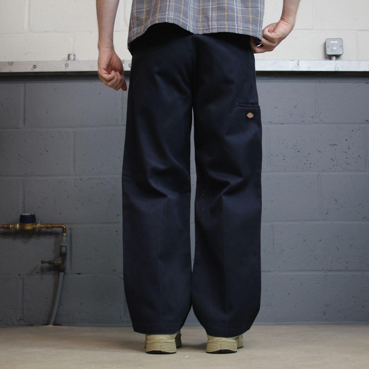 Dickies baggy double knee pants navy W32L30 Wide leg chino skate style cargo work trousers