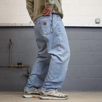 Y2K vintage Carhartt denim jeans blue Loose straight leg denim skate style workwear pants