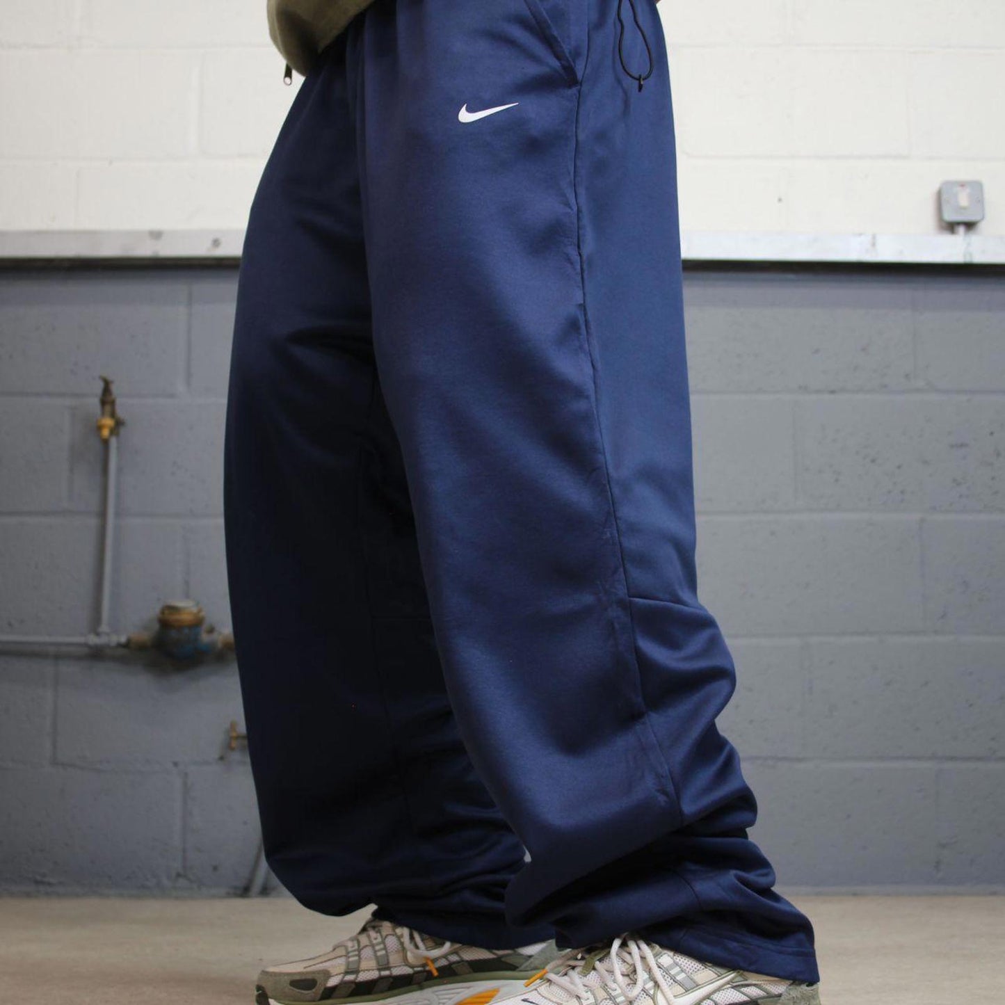 00s Nike tracksuit bottoms navy 3XL loose y2k style sportswear track pants gym wear