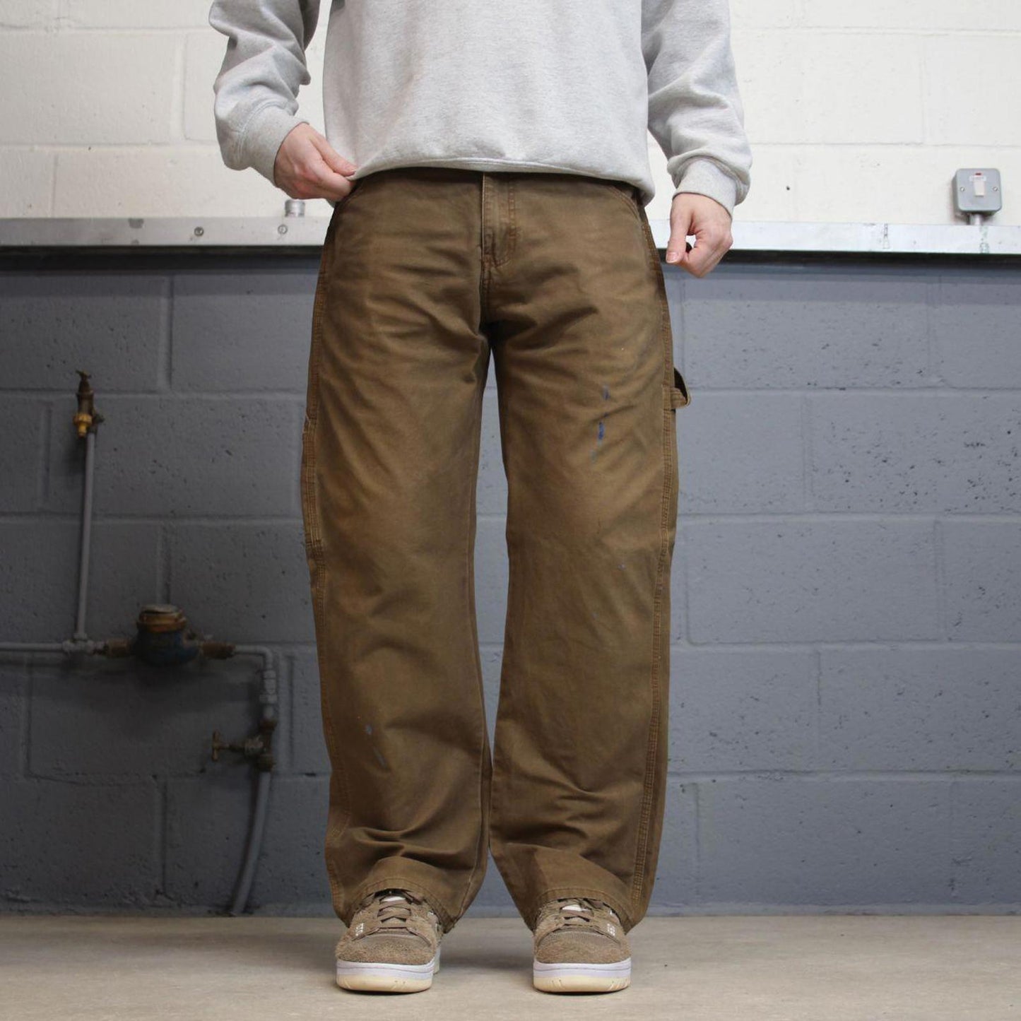 00s Dickies carpenter jeans workwear W36L30 90s skate style brown canvas relaxed cargos casual wear