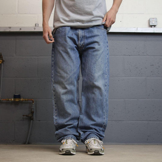 Y2K Levi’s 505 jeans blue Straight leg denim pants red tab logo