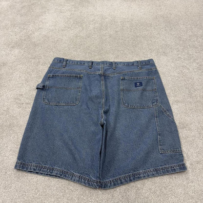 Y2K baggy denim shorts carpenter blue Loose RK Brand skater style cargo surf jorts