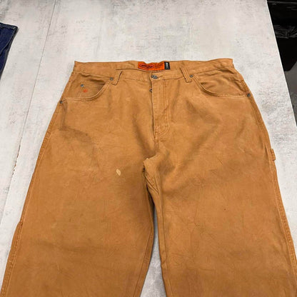 Jesse James carpenter jeans W38L32 sand brown loose canvas 90s workwear skate style cargo pants
