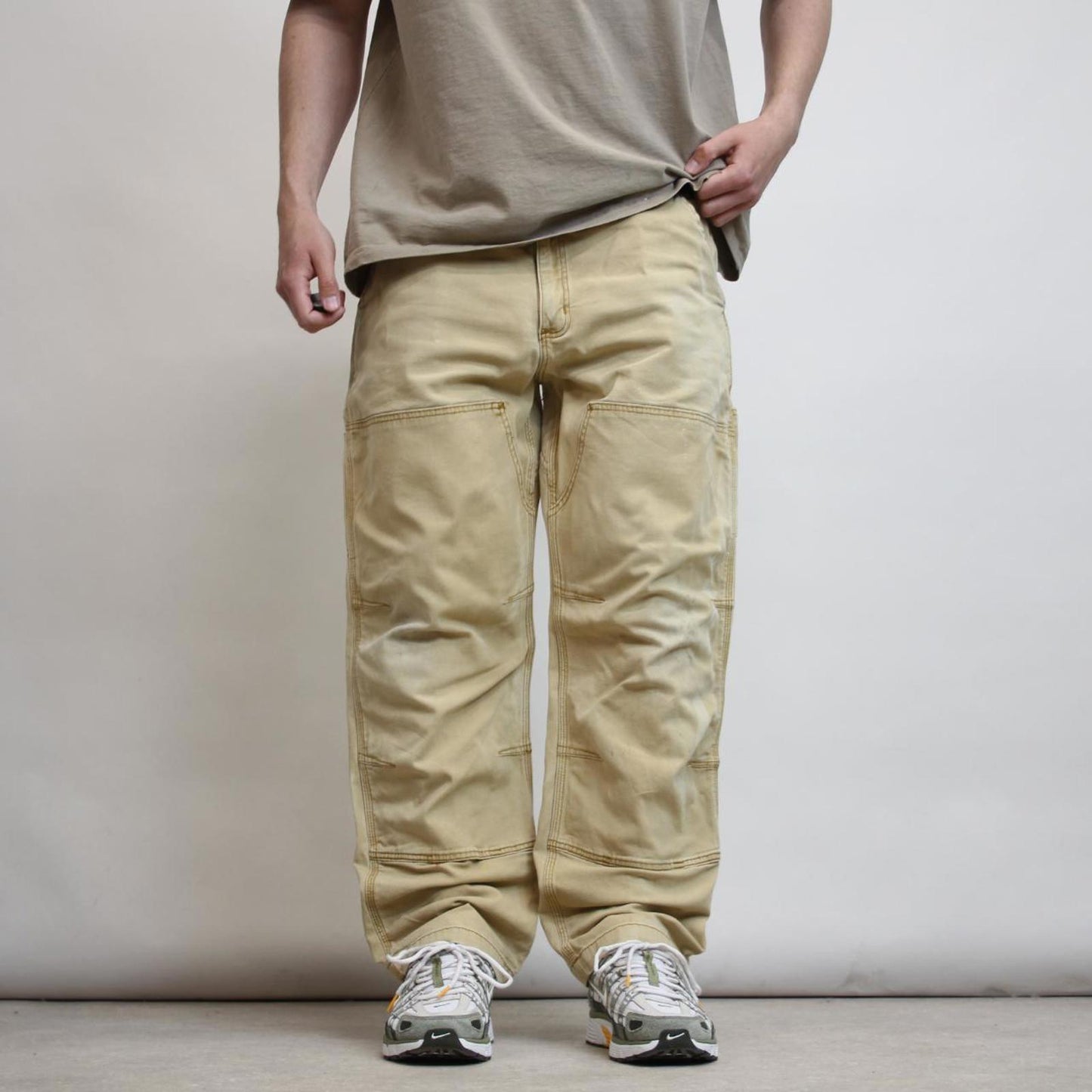 Carhartt double knee carpenter pants W40 L30 loose tan 90s style cargo skater pants