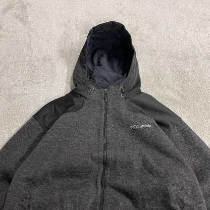 Columbia Omni-Wind tech jacket black paneled breathable technical jacket adjustable