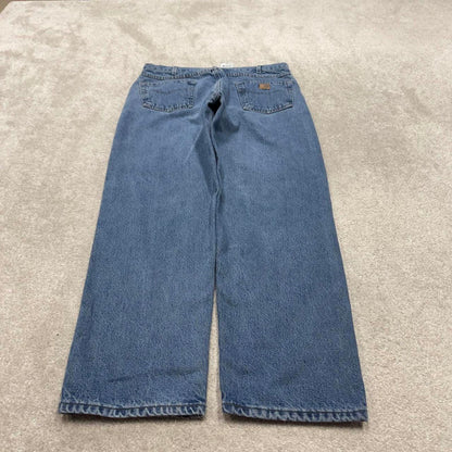 Carhartt jeans blue flannel lined 90s skater style W38L32 relaxed denim 5 pocket pants