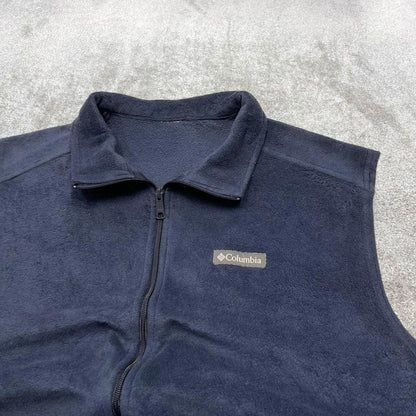 Columbia technical fleece gilet XXL navy blue men’s full zip up autumn tech