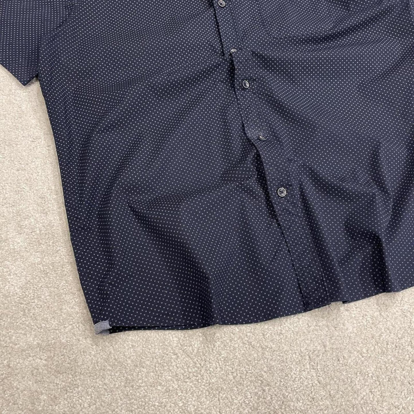 Lee pattern short sleeve shirt navy Surf style check shirt summer festival