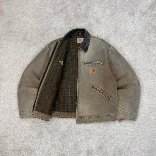 Vintage brown Carhartt Detroit jacket Large technical boxy cropped fit 90s skater style