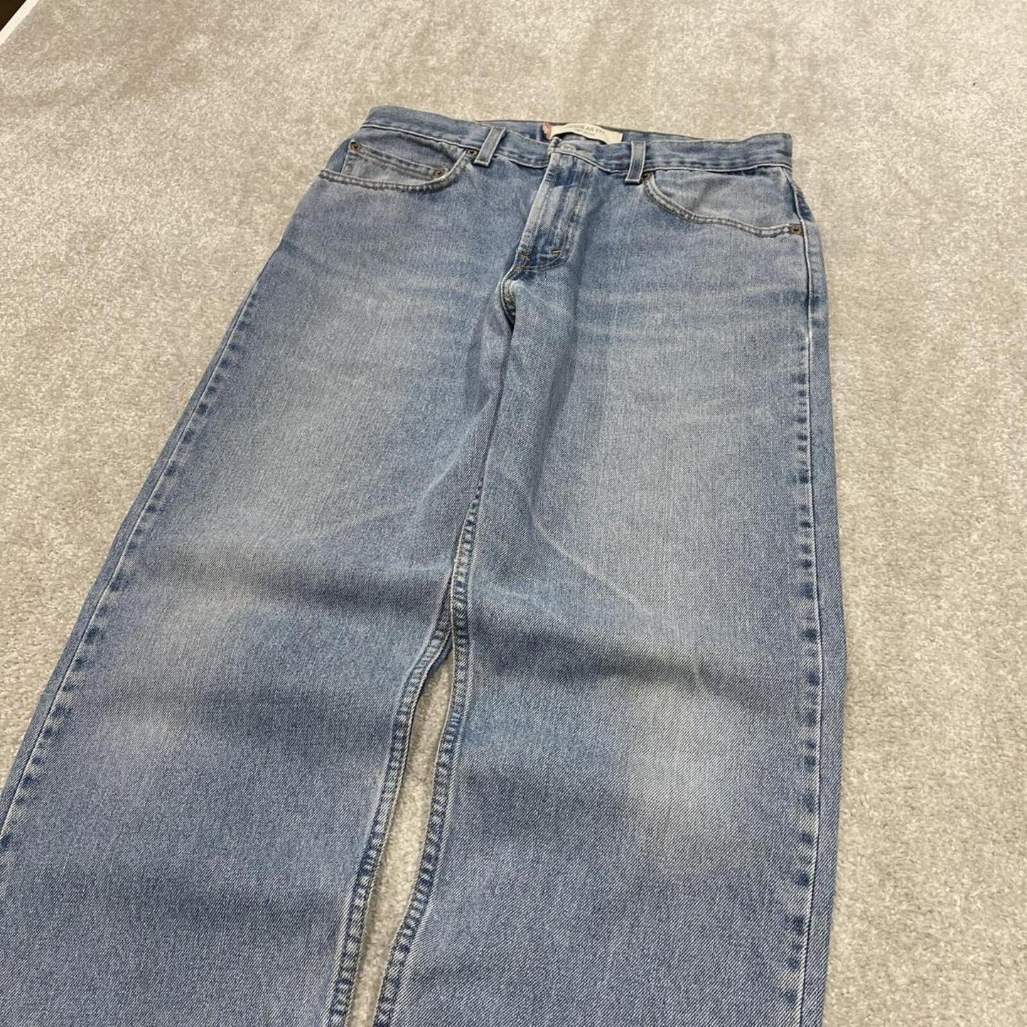 Y2k Levi's 505 jeans regular fit blue 100% cotton denim pants red tab logo