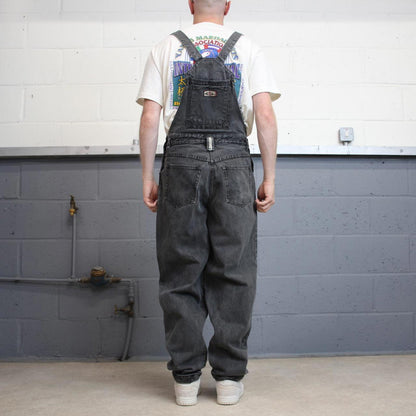 Vintage baggy No Exit dungarees W32L32 black mens denim overalls