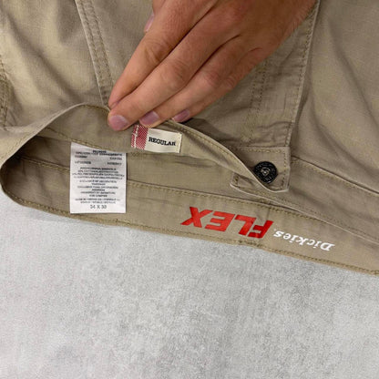Dickies carpenter trousers W34L30 beige wide leg flex skate style cargo pants