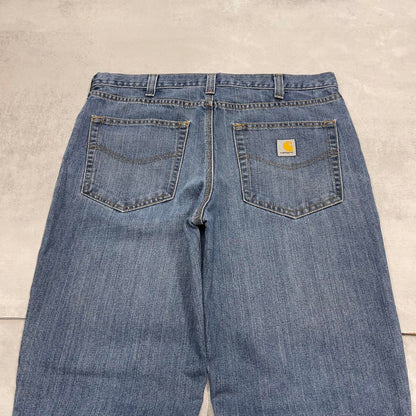 Blue Denim Carhartt jeans W35L32 90s style skater loose 5 pocket jeans