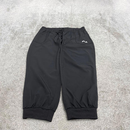 Black FILA trackies 16 loose y2k style joggers adjustable print logo track pants