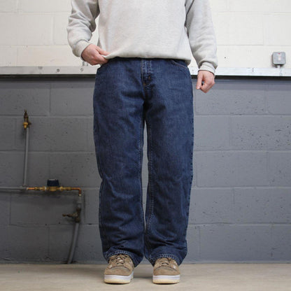 Y2K women's Carhartt jeans flannel lined blue Loose thick denim workwear pants