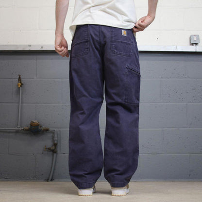 Mens Carhartt carpenter pants W36 L30 navy purple relaxed 90s style cargos