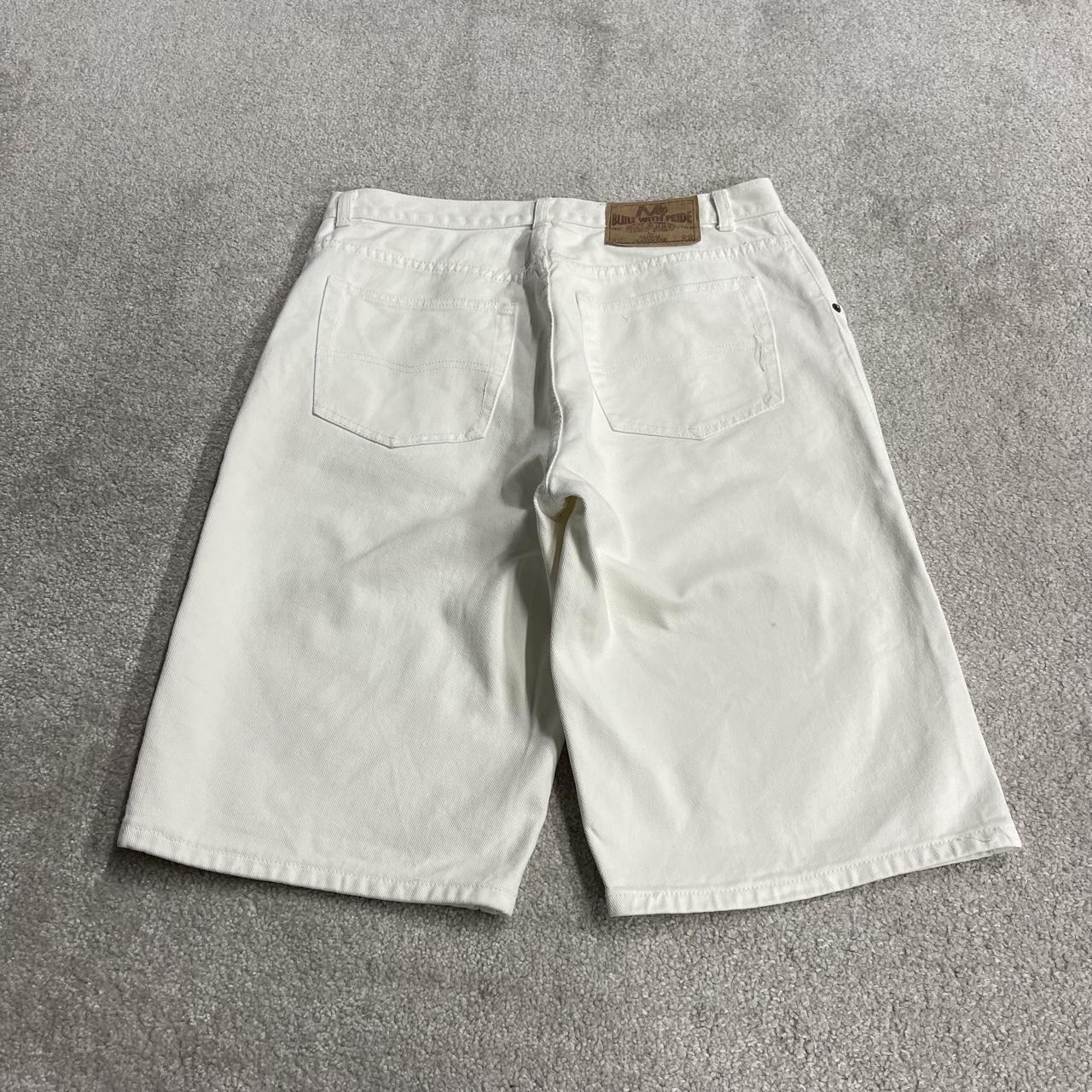 Long baggy denim shorts y2k white Loose skater surf style summer shorts