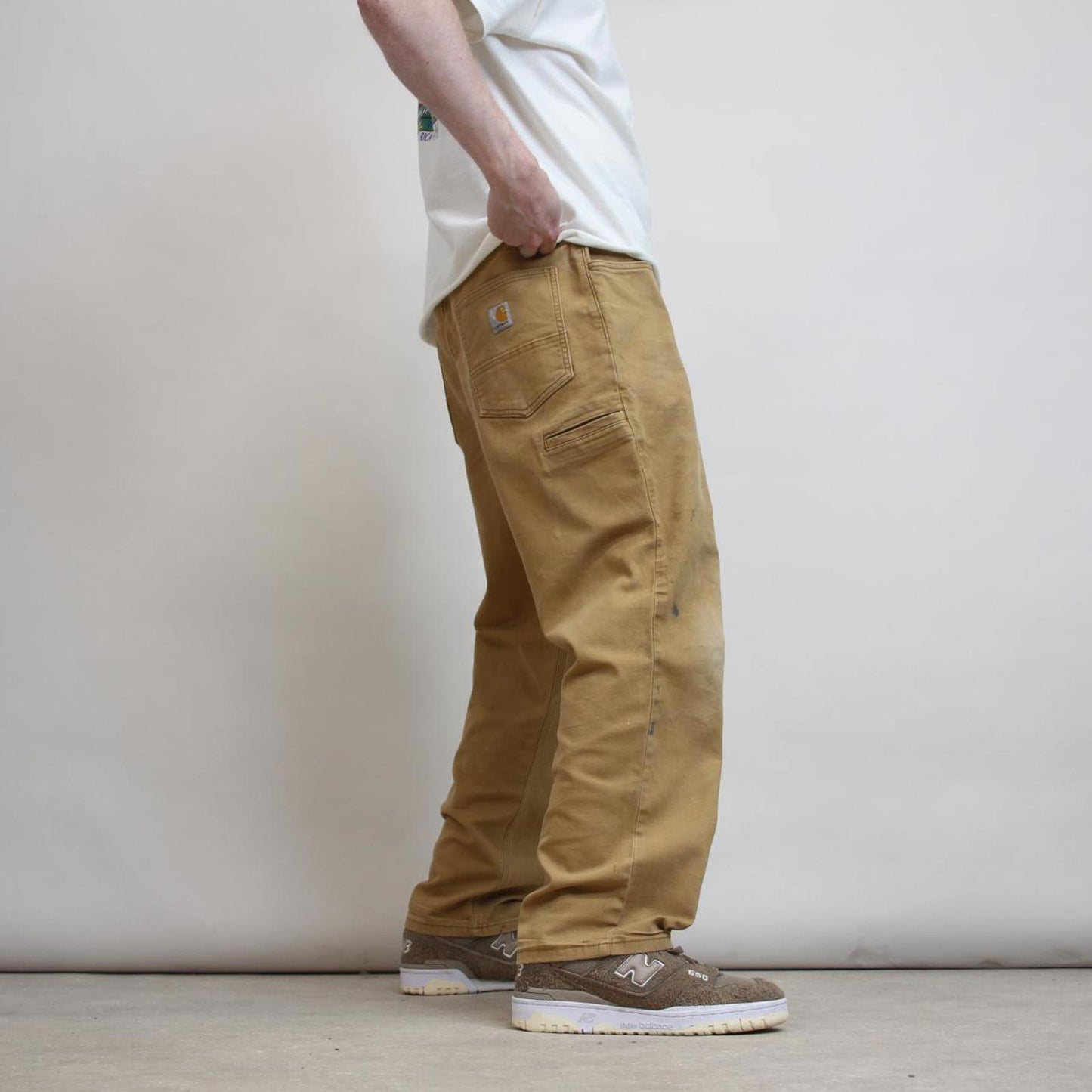 Carhartt carpenter pants W38L30 relaxed fit cargos faded tan