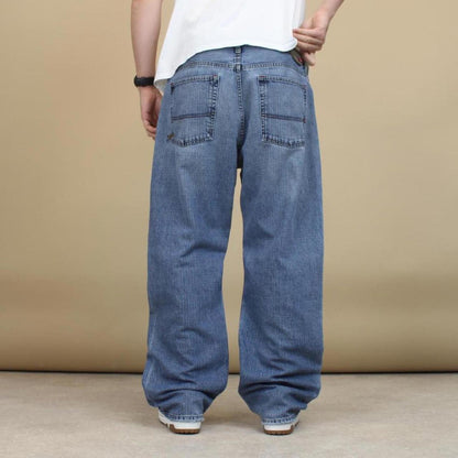 Blue baggy Quiksilver jeans W38L32 loose denim 90s style skater jeans