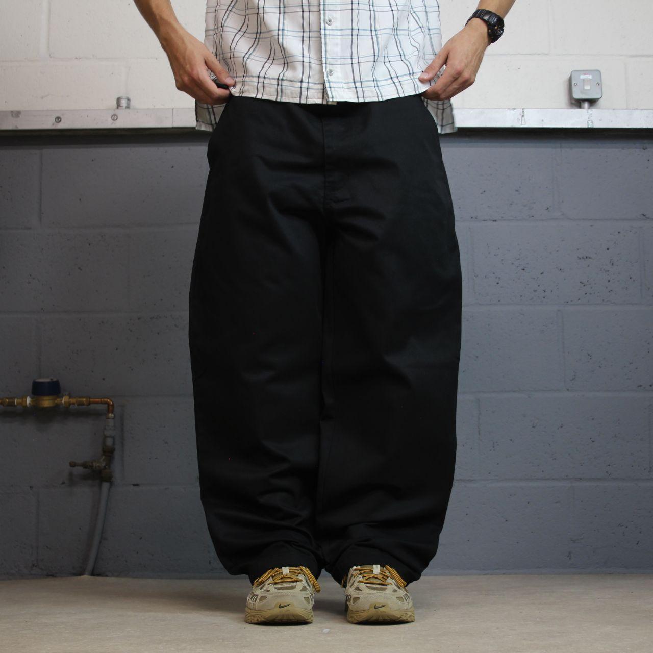 Dickies baggy pants black y2k wide leg W38L30 Loose fit chino skate style work trousers
