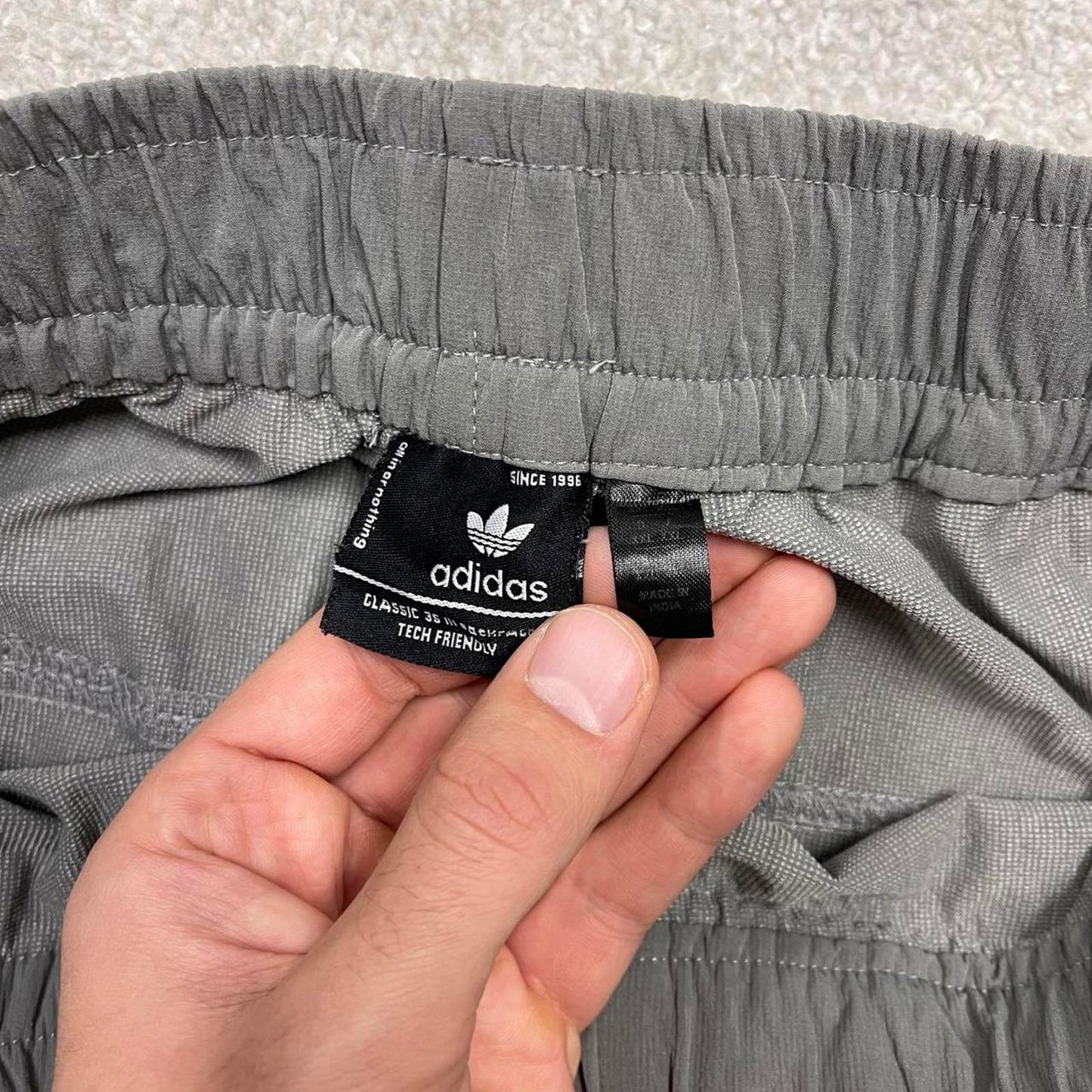 Grey Adidas tracksuit bottoms Medium y2k style sportswear cargo track pants