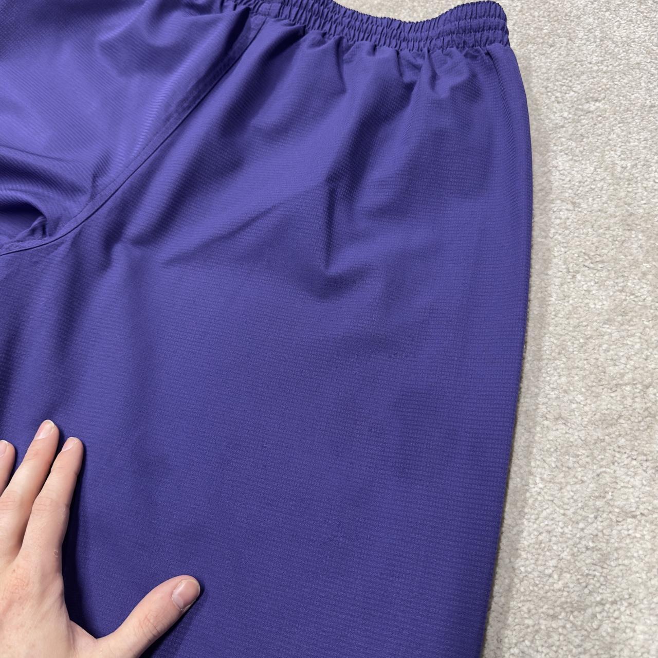 Baggy Y2K Adidas tracksuit bottoms purple large wide leg lined side embroidered logo track pants