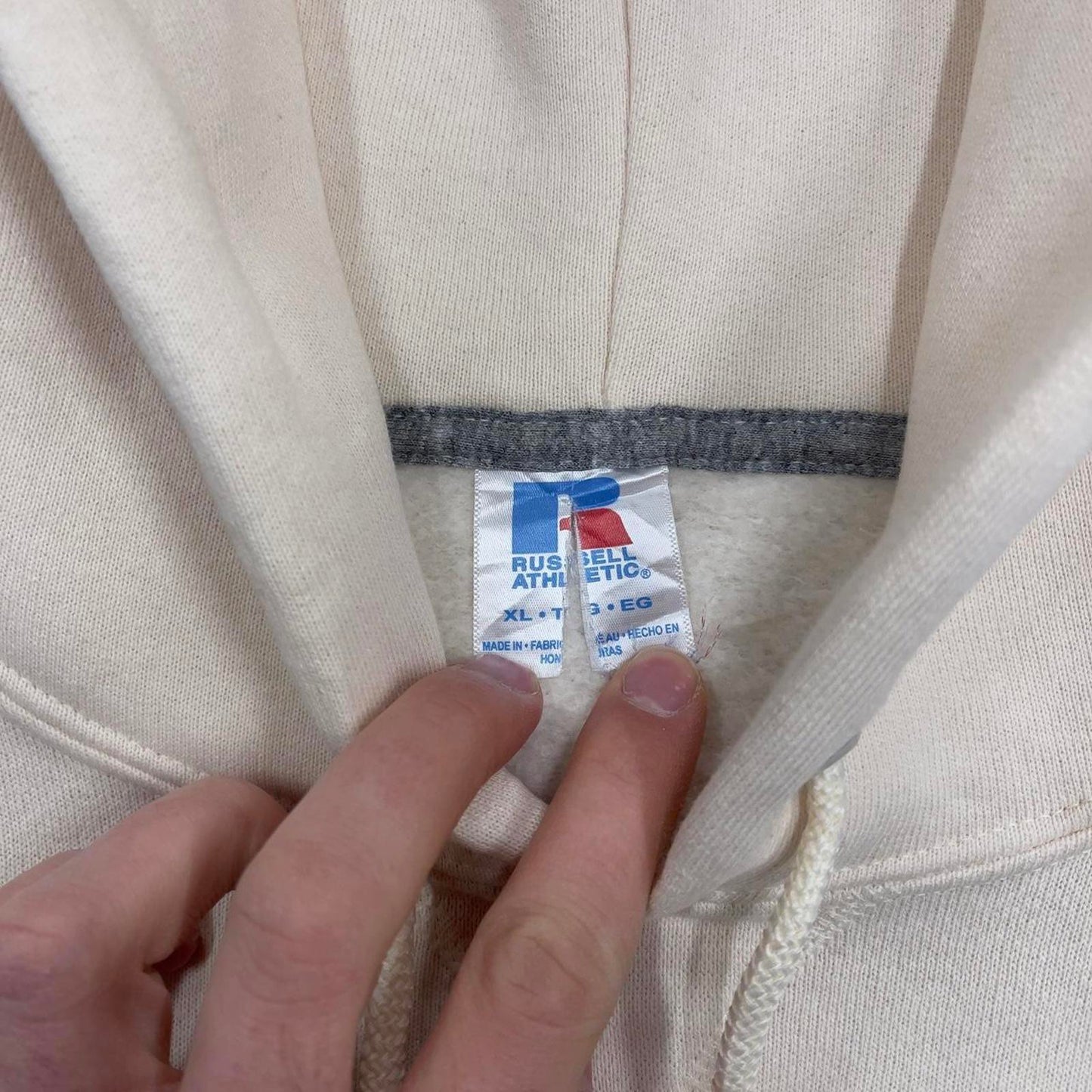Cream Russel Athletic Harley Davidson hoodie XL